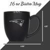 Rico Industries NFL Football New England Patriots Main 15oz Laser Engraved Matte Black Ceramic Bistro Mug - For Hot or Cold Drinks view 4