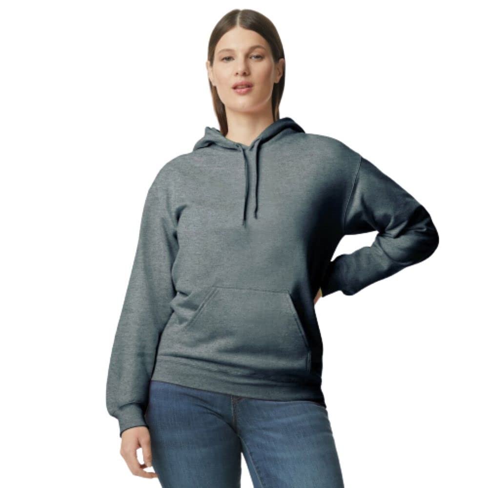 Gildan Adult SoftStyle Hoodie Sweatshirt, Style GSF500, Dark Heather, Small