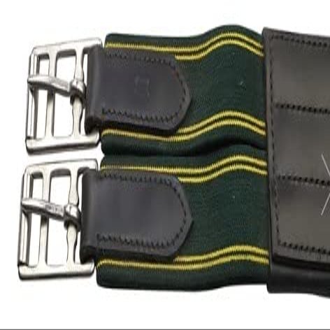 Grewal Equestrian English Anatomic Contoured Leather Girth (54, Havana)