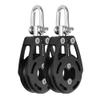 Blue Shark 2310-57 mm Single Swivel Aluminum Sailing Block - Max Line: 7/16 (12 mm), Safe Working Load (SWL): 1100 lbs (500kg), Breaking Load: 3500 lbs (1600 kg) (2-Pack) view 1