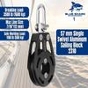 Blue Shark 2310-57 mm Single Swivel Aluminum Sailing Block - Max Line: 7/16 (12 mm), Safe Working Load (SWL): 1100 lbs (500kg), Breaking Load: 3500 lbs (1600 kg) (2-Pack) view 2