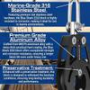 Blue Shark 2310-57 mm Single Swivel Aluminum Sailing Block - Max Line: 7/16 (12 mm), Safe Working Load (SWL): 1100 lbs (500kg), Breaking Load: 3500 lbs (1600 kg) (2-Pack) view 4