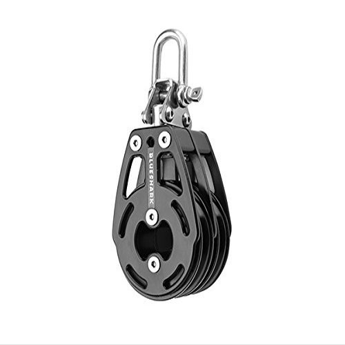Blue Shark 2311-57 mm Fixed Double Aluminum Sailing Block - Max Line: 7/16 (12 mm), Safe Working Load (SWL): 1980 lbs (900kg), Breaking Load: 4180 lbs (1900 kg) (10-Pack)