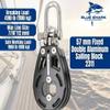 Blue Shark 2311-57 mm Fixed Double Aluminum Sailing Block - Max Line: 7/16 (12 mm), Safe Working Load (SWL): 1980 lbs (900kg), Breaking Load: 4180 lbs (1900 kg) (10-Pack) view 2