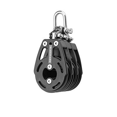 Blue Shark 2312-57 mm Fixed Triple Aluminum Sailing Block - Max Line: 7/16 (12 mm), Safe Working Load (SWL): 2870 lbs (1300kg), Breaking Load: 5730 lbs (2600 kg) (1-Pack)