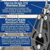 Blue Shark 2312-57 mm Fixed Triple Aluminum Sailing Block - Max Line: 7/16 (12 mm), Safe Working Load (SWL): 2870 lbs (1300kg), Breaking Load: 5730 lbs (2600 kg) (1-Pack) view 4