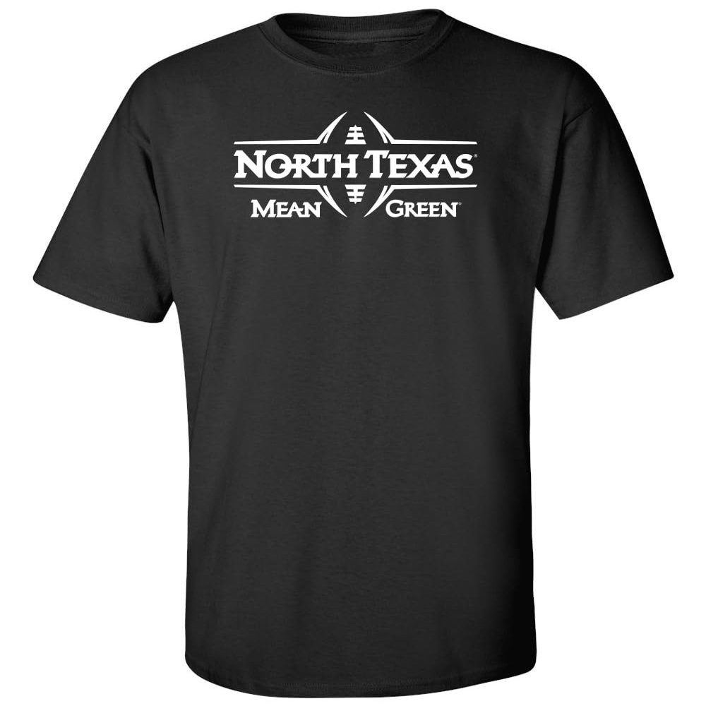 CornBorn North Texas Mean Green Tee Shirt - Mean Green Football Laces - Black - 4X