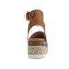 Soda Topic Open Toe Buckle Ankle Strap Espadrilles Flatform Wedge Casual Sandal (Denim/Tan, 11) view 2