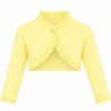 Lilax Baby Girls' Knit Long Sleeve Button Closure Bolero Cardigan Shrug (3-6 Months, Yellow) view 1