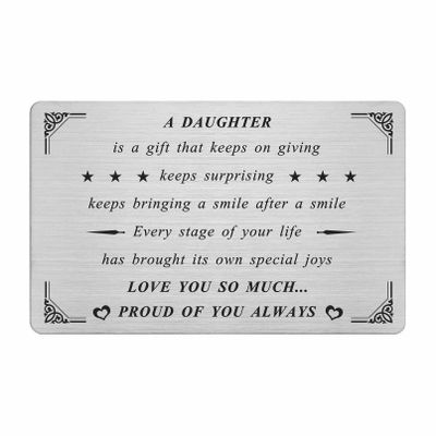 Levole Proud of You Daughter Gifts - Daughter Card, Wallet Card, Mother's Day Gift, Inspirational Greeting Card