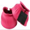 Grewal Equestrian Ribbed Rubber Bell Boots (Pink, Small) view 1