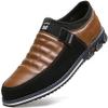 Asifn Men Casual Shoes Leather Slip On Moccasins Hiking Dress Sneakers Casuales Penny Loafers Comfort Driving Fashion 9.5 Brown view 1