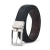 AWAYTR Reversible Kids Belts for Boys - Black and Brown Leather Belt for School Uniform Casual Jeans (100cm,Silver) view 1