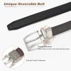 AWAYTR Reversible Kids Belts for Boys - Black and Brown Leather Belt for School Uniform Casual Jeans (100cm,Silver) view 2