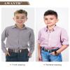 AWAYTR Reversible Kids Belts for Boys - Black and Brown Leather Belt for School Uniform Casual Jeans (100cm,Silver) view 4