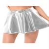 Alvivi Women Wet Look PVC Leather Flared Mini Pleated Skirts A-Line Latex Short Skirts Clubwear Silver Small view 1