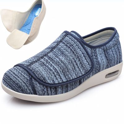DHIJUPNG Women Men Wide Width Walking Shoes,Women's Non Slip Wide Width Shoes with Adjustable Walking Shoes for Diabetic Edema Plantar Swollen Feet Light blueMen 11/Women 12