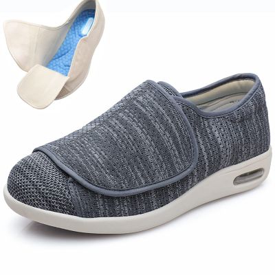 DHIJUPNG Women's Extra Wide Air Cushion Walking Sneakers,Women's Non Slip Wide Width Shoes with Adjustable Walking Shoes for Diabetic Edema Plantar Swollen Feet Dark Grey Amen 11/Women 12