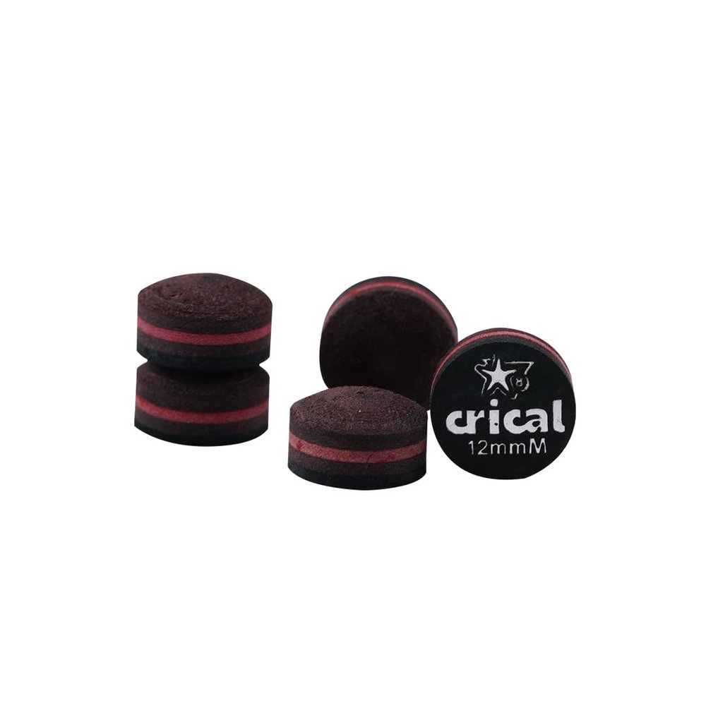 CRICAL Pool Cue Tips 5 Layer Pool Stick Tips (Hardness Soft/Medium/Hard) Billiard Cue Tips (Size 11mm 11.5mm 12mm 13mm) Billiards Accessories - 5 Pieces