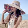 6" Extra Wide Brim Sun Hats UPF 50+ UV Protection Packable Beach Hat Strap Women (Khaki) view 2