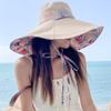 6" Extra Wide Brim Sun Hats UPF 50+ UV Protection Packable Beach Hat Strap Women (Khaki) view 4