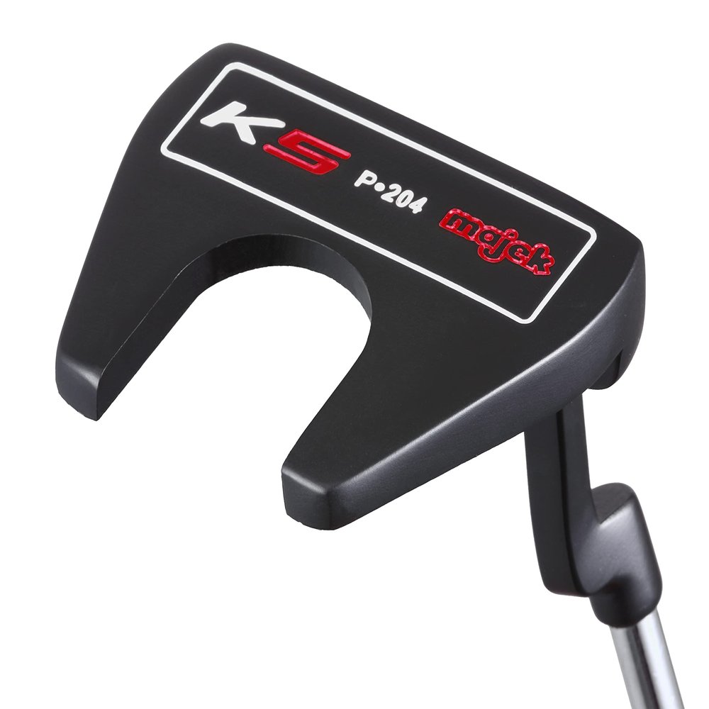 Majek K5 P-204 New Red and Black Golf Putter Right Handed Bullet Style Forgiving Mallet with Alignment Line Up Hand Tool 33 Inches Precision Steel Shaft Senior Lady Flex Petite Length