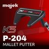 Majek K5 P-204 New Red and Black Golf Putter Right Handed Bullet Style Forgiving Mallet with Alignment Line Up Hand Tool 33 Inches Precision Steel Shaft Senior Lady Flex Petite Length view 2