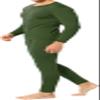 Therma Pro Mens Fleece Lined Thermal Top & Bottom Underwear Set, Long Johns Base Layer Ultra-Soft Army Green view 3
