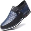 Asifn Men Casual Shoes Leather Slip On Moccasins Hiking Dress Sneakers Casuales Penny Loafers Comfort Driving Fashion 12.5 Blue view 1