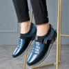 Asifn Men Casual Shoes Leather Slip On Moccasins Hiking Dress Sneakers Casuales Penny Loafers Comfort Driving Fashion 12.5 Blue view 2