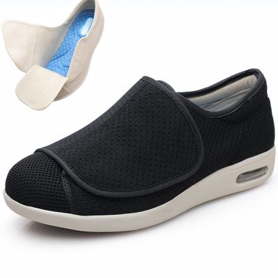 DHIJUPNG Arthritis Swollen Feet Diabetic Shoes,Women's Non Slip Wide Width Shoes with Adjustable Walking Shoes for Diabetic Edema Plantar Swollen Feet BlackMen 5/Women 6