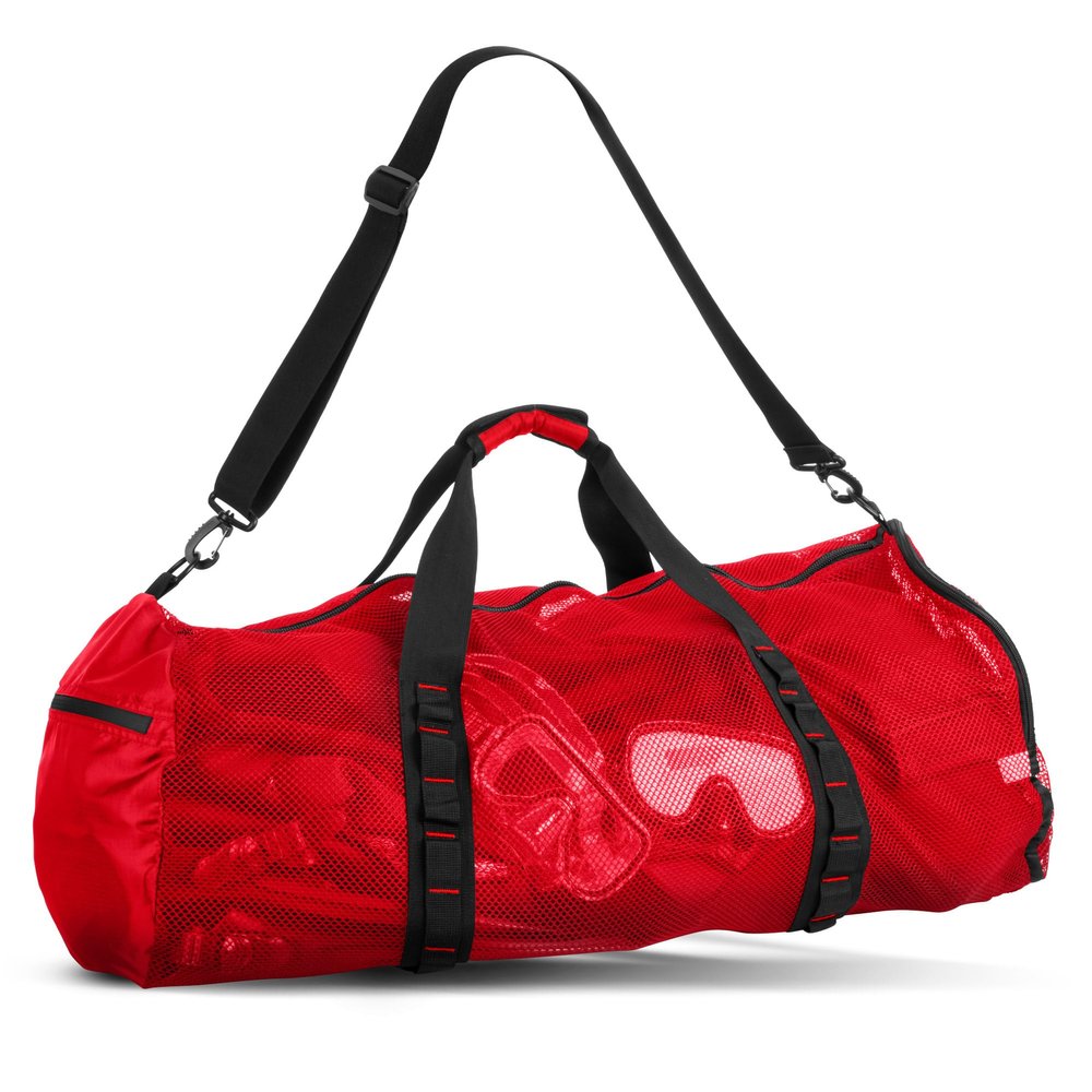 Fitdom 90L Large Mesh Duffle Bag for Scuba Dive or Snorkel Equipment. Best for Water Sports & Beach Activities like Swimming, Diving & Snorkeling. Perfect for Travel, Storage Swim Gym Gears & Balls