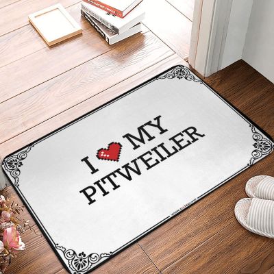 Abipuir Front Door Mat Outdoor Funny I Love My Pitweiler Doormat Home Decor Men Cool Stuff for Your Room (Color : Colour, Size : 50X80CM)