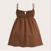 2023 Women's Dresses Tie Front Cami Dress Women's Dresses (Color : Coffee Brown, Size : Medium) view 2