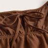 2023 Women's Dresses Tie Front Cami Dress Women's Dresses (Color : Coffee Brown, Size : Medium) view 3