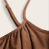 2023 Women's Dresses Tie Front Cami Dress Women's Dresses (Color : Coffee Brown, Size : Medium) view 4