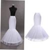 HONMEET Elastic High Waist Bridal Petticoat Mermaid Wedding Dress Skirt White view 3