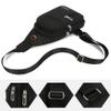 FLO-MOTOR Small Sling Bag for Men Crossbody One Strap Casual Daypack Bag with Earphone Hole for Travel Outdoor Sports (Black) view 4