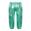 Manyakai Kids Girls Boys Shiny Metallic Dance Harem Pants Athletic Leggings Hip Hop Street Dancewear Green 14 Years view 4