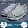 DHIJUPNG Womens Men Stylish Diabetic Shoes,Women's Non Slip Wide Width Shoes with Adjustable Walking Shoes for Diabetic Edema Plantar Swollen Feet Light greyMen 6/Women 7 view 3