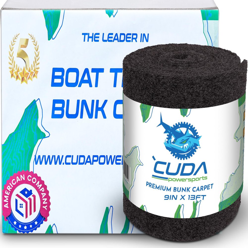 Cuda Boat Trailer Carpet 9 Inch Wide x 13ft-Premium Boat Lift Bunk Carpeting Bunk Board Carpet Bunker Board Black Parts Accessories Black Lift Runners Covers Waterproof