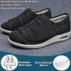 DHIJUPNG Womens Men Stylish Diabetic Shoes,Women's Non Slip Wide Width Shoes with Adjustable Walking Shoes for Diabetic Edema Plantar Swollen Feet Black greyMen 11.5/Women 12.5 view 3