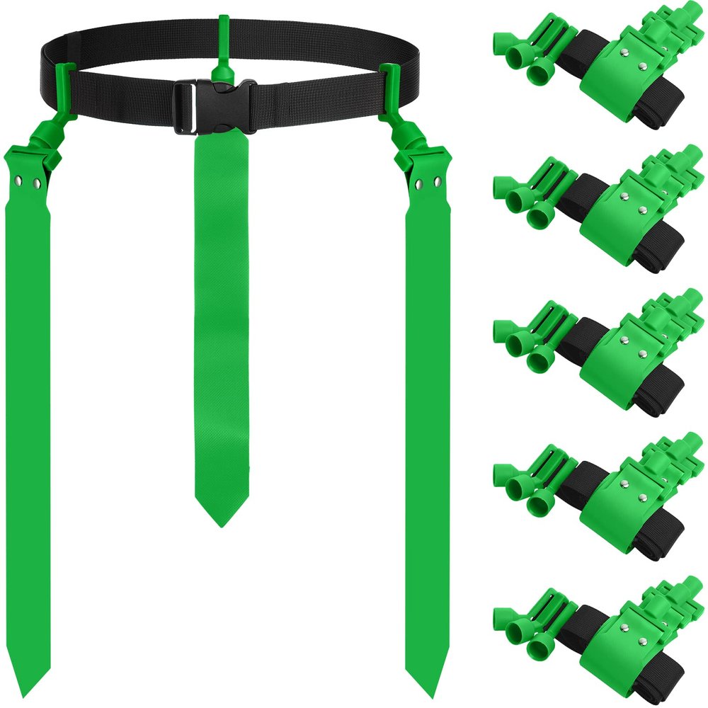 Junkin 6 6/8/10 Players Flag Football Sets Adjustable Football Belts and Flags for Youths Teens Kids Adults Players Sports Team (Green)