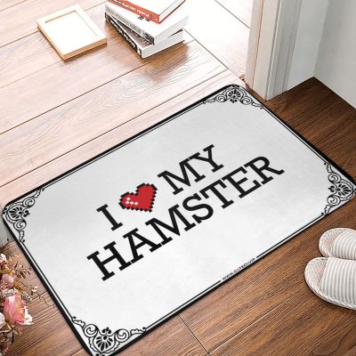 Abipuir Front Door Mat Outdoor Funny I Love My Hamster Doormat Home Decor Men Cool Stuff for Your Room (Color : Colour, Size : 40X60CM)