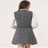 Allegra K Plaid Waistcoat for Women's Vintage Fringe Trim Tweed Suit Vest Medium Black view 4