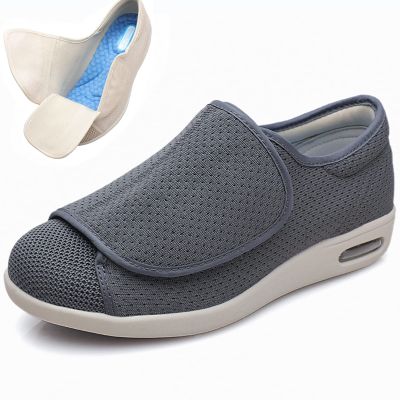 DHIJUPNG Diabetic Shoes for Women Wide Width,Women's Non Slip Wide Width Shoes with Adjustable Walking Shoes for Diabetic Edema Plantar Swollen Feet Dark greyMen 6.5/Women 7.5