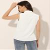 Allegra K Button Down Denim Shirt for Women's Dressy Casual Sleeveless Lapel V Neck Collared Chambray Top X-Large White view 3