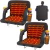 HOPERAN 25" 2pcs Dual-Sided Heated Stadium Seats for Bleachers with Back Support, 3 Levels Heating Stadium Seating for Bleachers Seat with Backrest, 5 Pockets Portable Stadium Chair for Outdoor view 1