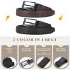 AWAYTR Reversible Kids Belts for Boys - Black and Brown Leather Belt for School Uniform Casual Jeans (100cm,Black) view 3