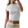 Crop Tops for Women Cute Summer Workout Basic Tees Slim Fit Casual Blouse Trendy Short Sleeve T Shirts for Teen Girls view 1